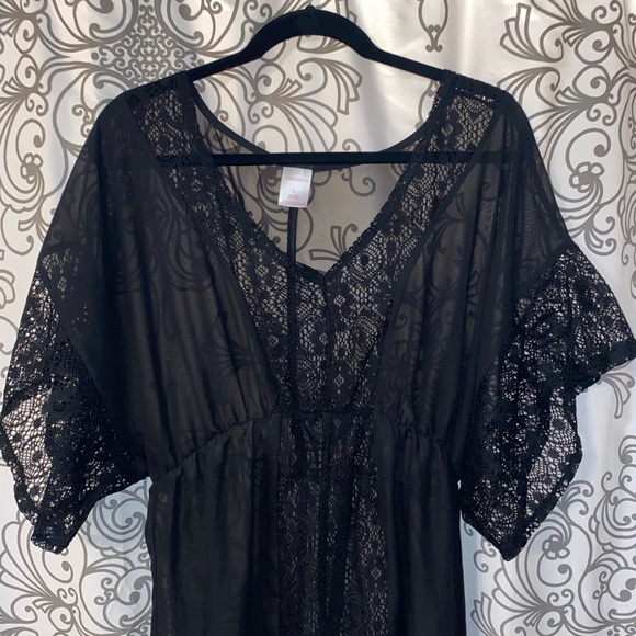 Xhilaration Sheer black swim suit cover up - Picture 2 of 3